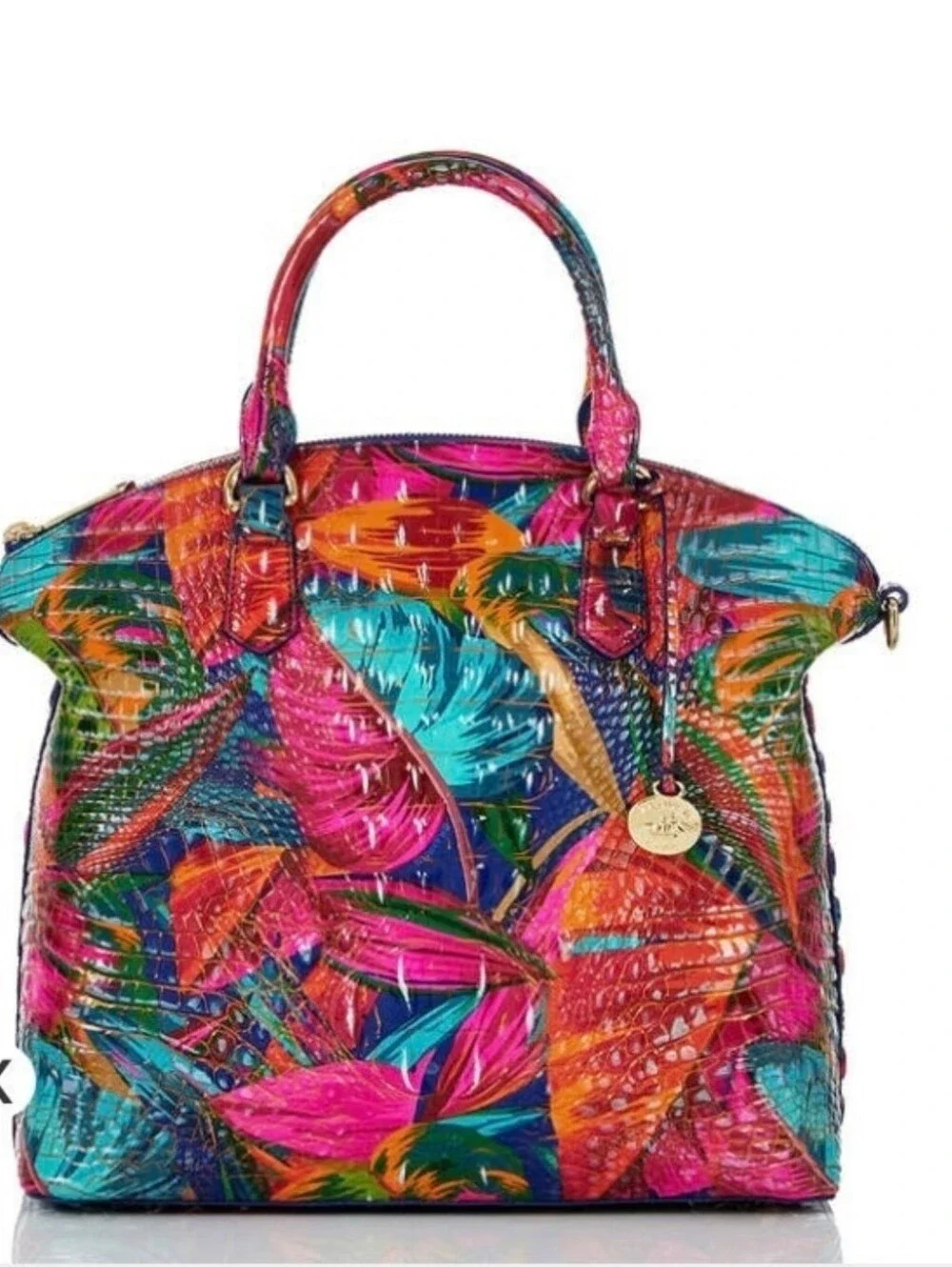 🌸▪️Brahmin▪️ Large Duxbury Lush Melbourne Multicolor Tropical Print Satchel